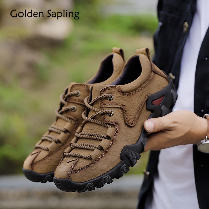 Мужские тактические ботинки золотистого цвета из натуральной кожи; Мужская Уличная обувь; дышащие кроссовки для горного туризма; мужские охотничьи ботинки