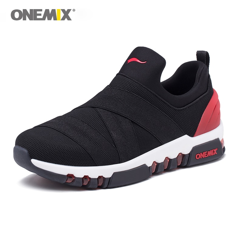 Новинка Onemix air Спортивная обувь для мужчин спортивные кроссовки для бега треккинговые туфли сетчатые вамп черные кроссовки легкие Прогулочные кроссовки
