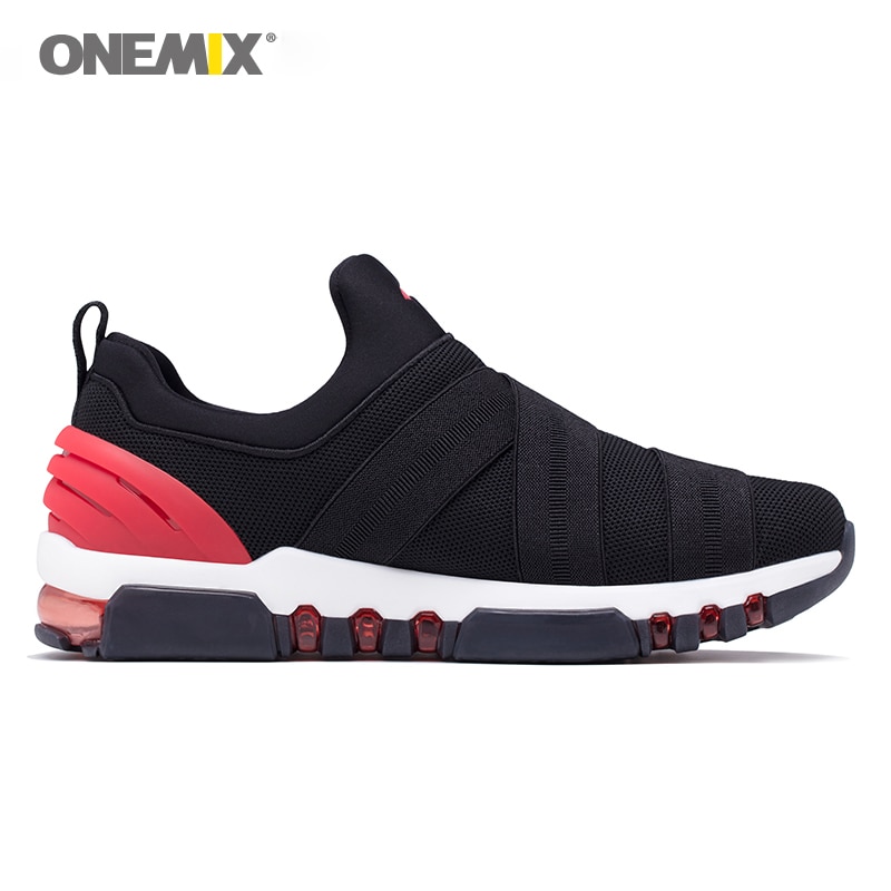 Новинка Onemix air Спортивная обувь для мужчин спортивные кроссовки для бега треккинговые туфли сетчатые вамп черные кроссовки легкие Прогулочные кроссовки