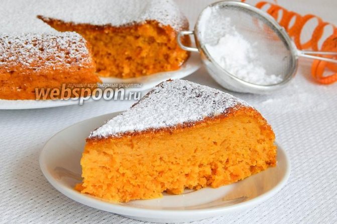 Фото Морковный бисквитный пирог в мультиварке